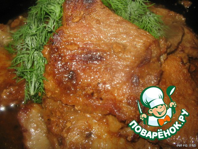 Pork in cognac-ginger marinade