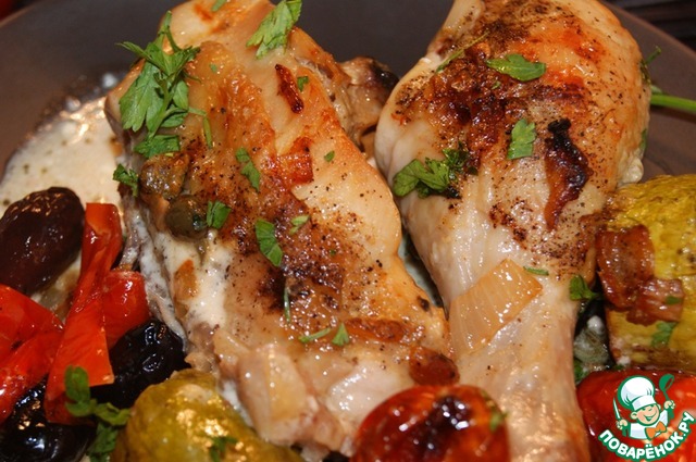 The chicken in the Greek style