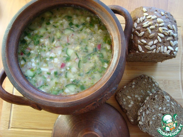 Okroshka on kvass home