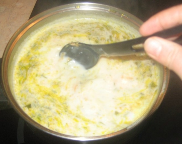 Soup of processed cheese