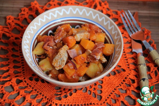 Stew pork and pumpkin