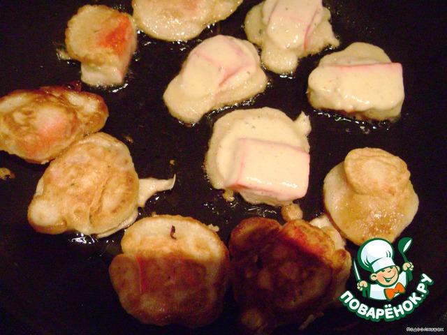 Crab sticks in batter