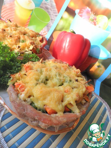 Meat basket with vegetables 