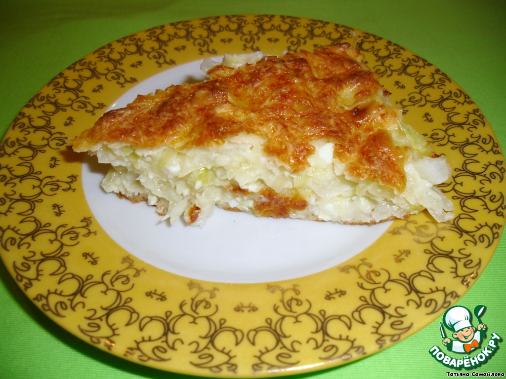 Cabbage pie for morning tea