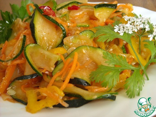 Salad of zucchini in Korean