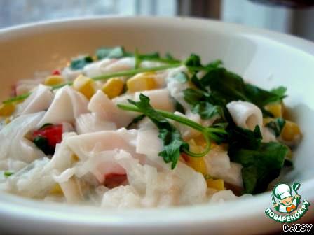 Salad of daikon with crab meat