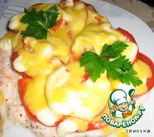 Chicken chops with tomatoes and bell peppers