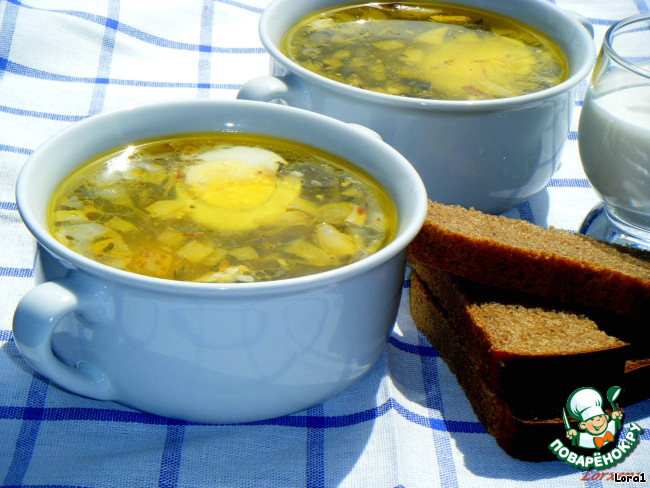 Moldovan soup with nettle and sorrel