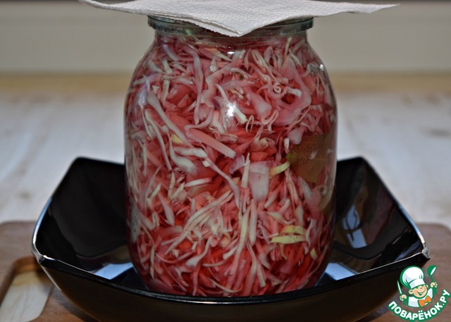 Two cabbage salad with pickled onions