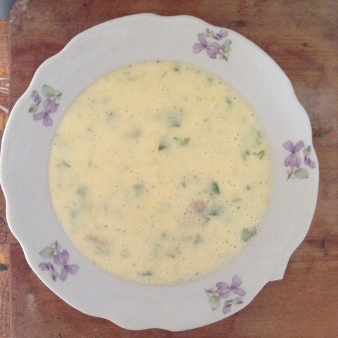 Potato soup with mushrooms