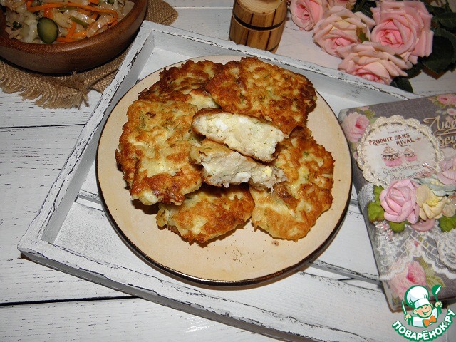 Minced fish fritters with boiled eggs