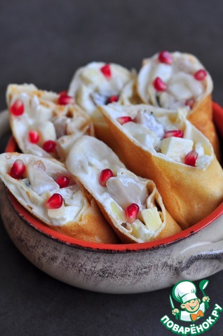Pancakes with herring and Apple