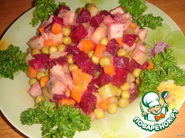 Salad with herring and beets