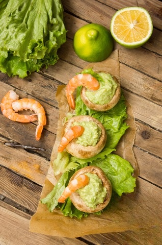 Appetizer of raw mushrooms