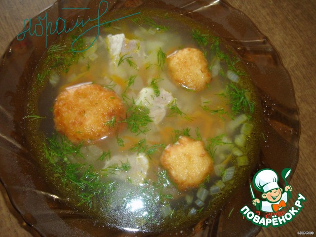 Soup with cheese scones