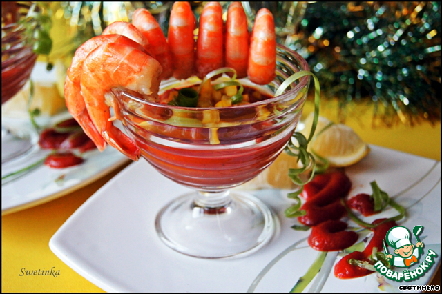 Shrimp flambe Christmas 