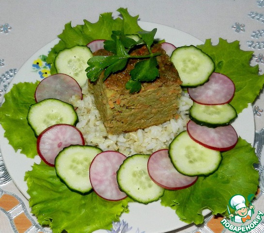 Casserole of liver and potatoes with carrots