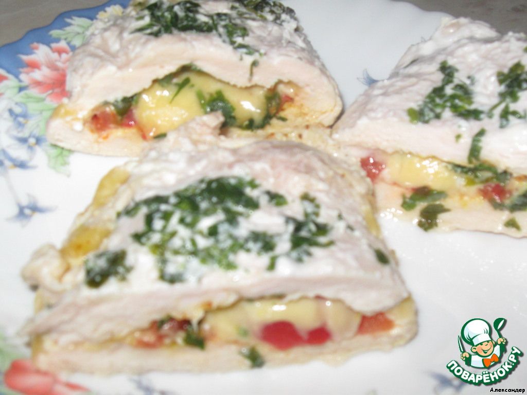 Chicken breast with tomatoes and cheese