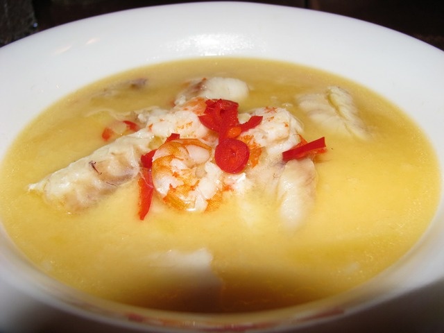 Thai fish soup with coconut milk