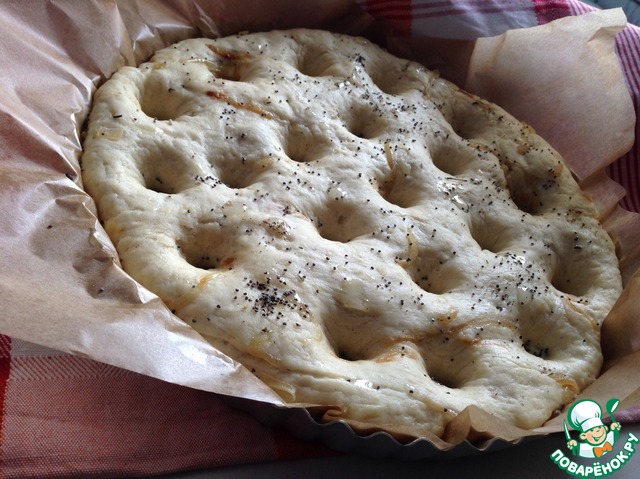 Potato Focaccia with fried onions