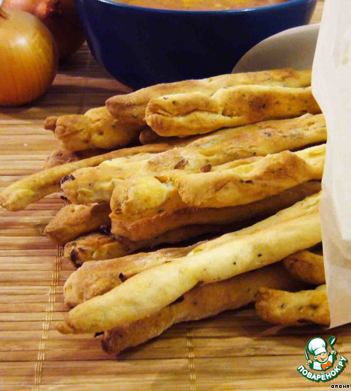 Bread sticks with onion