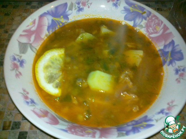 Lentil soup with tomato