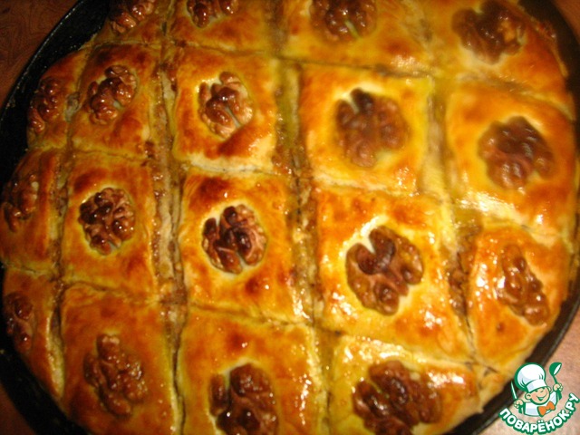 Baklava with sour cream puff