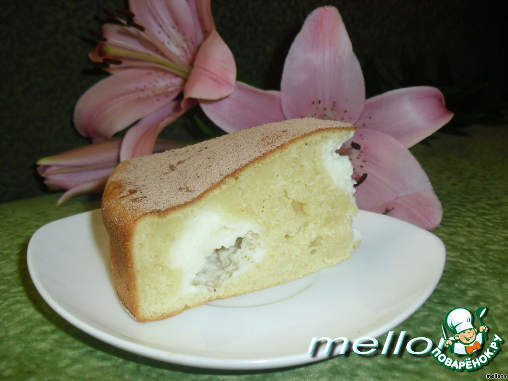 Cake from baked milk with cottage cheese