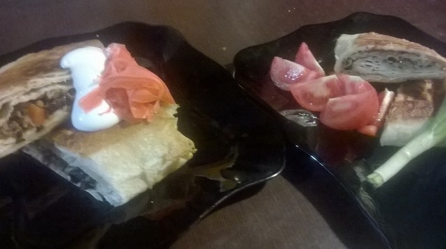 Жареная шаурма с гречкой