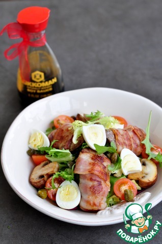 Salad with chicken liver with vegetables