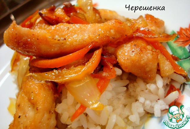 Chicken with vegetables in Oriental style