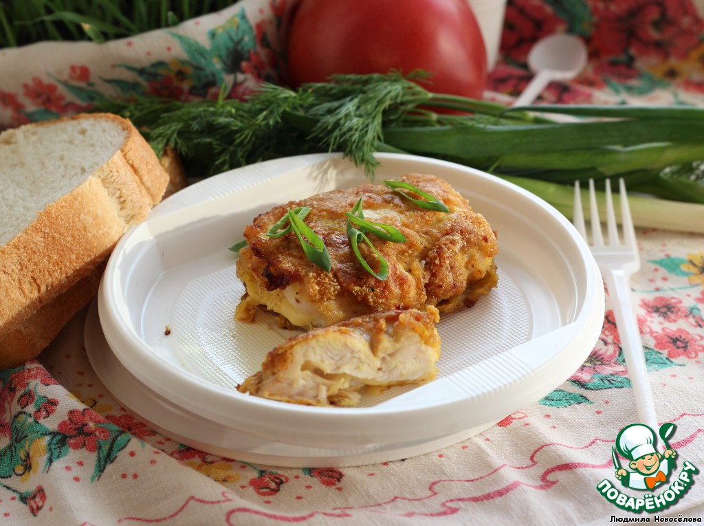 Breast of chicken on a picnic