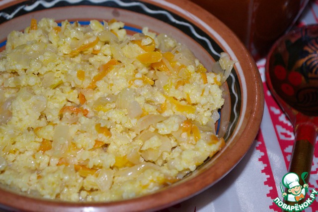 Millet porridge with pickled cabbage