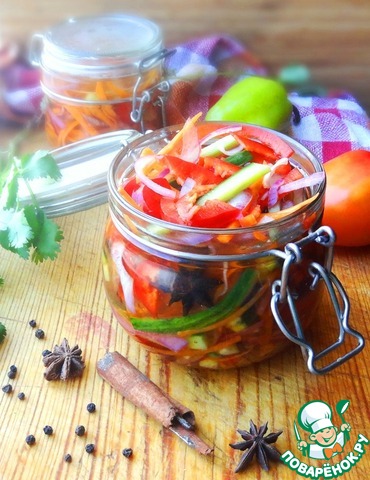 Vegetable salad in lemon-ginger marinade