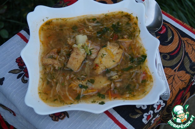 Cuban soup with catfish
