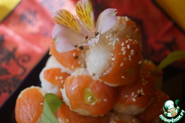 Темари-суши с сёмгой