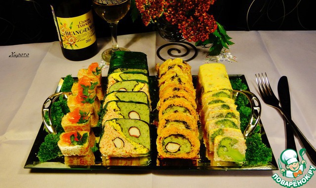 Terrine of crab sticks