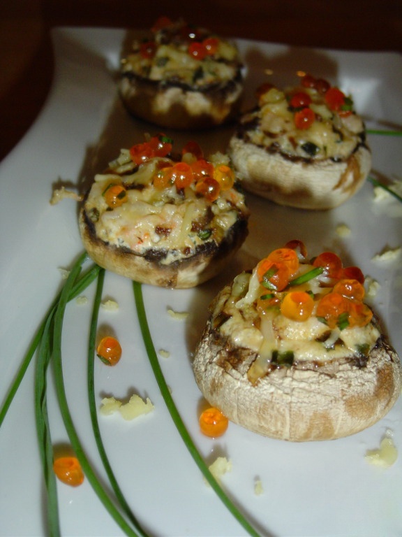 Mushrooms stuffed with shrimp