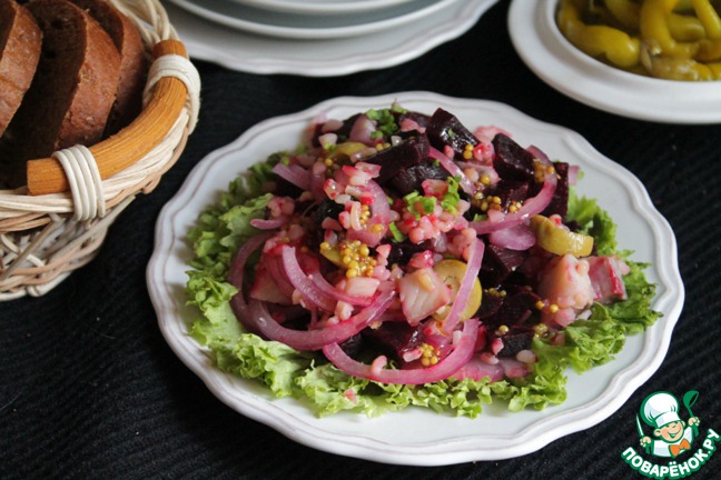 Salad with bulgur and cheese