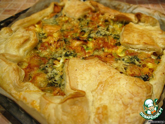 Quiche with puff pastry