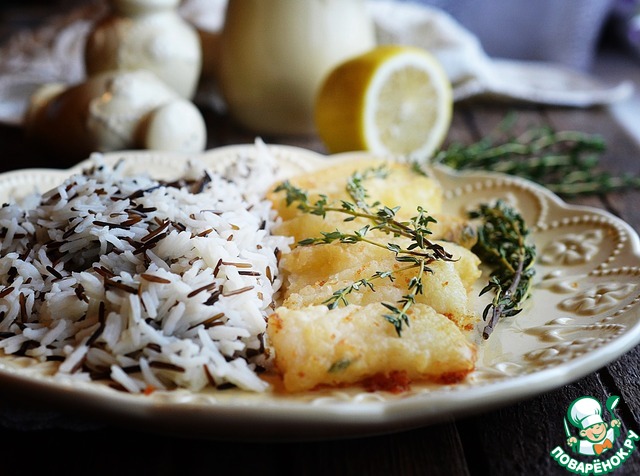 Rice with crispy fish