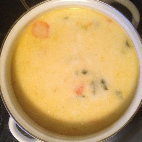 Trout soup with cream