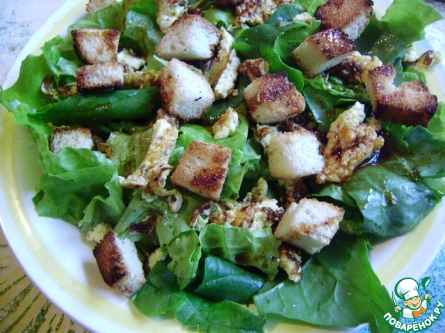 Summer salad with croutons