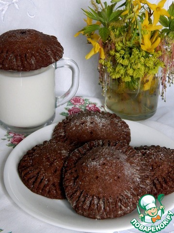 Chocolate cookies with cherries