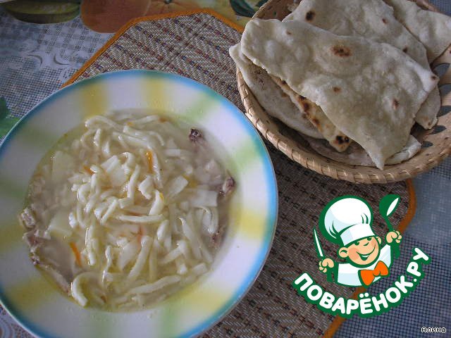 Soup with homemade noodles