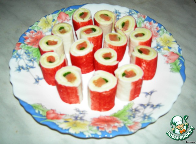 Rolls of crab sticks