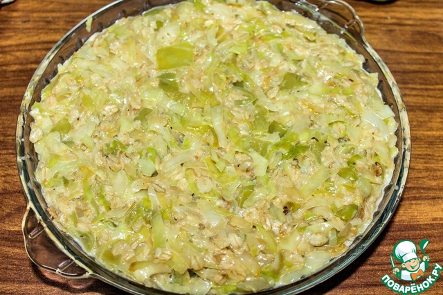 Cabbage casserole with cereal