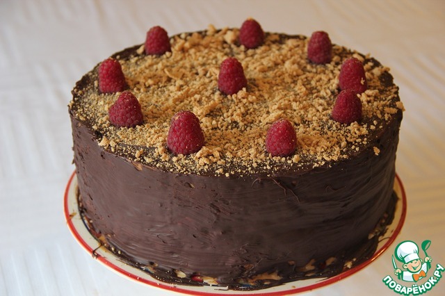 Coffee-raspberry cake