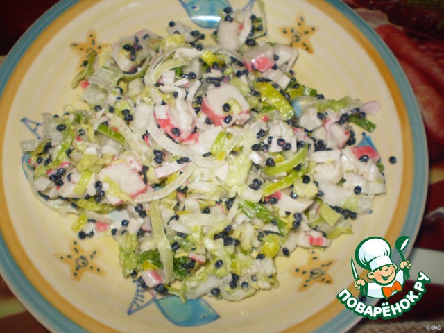 Salad with crab sticks 