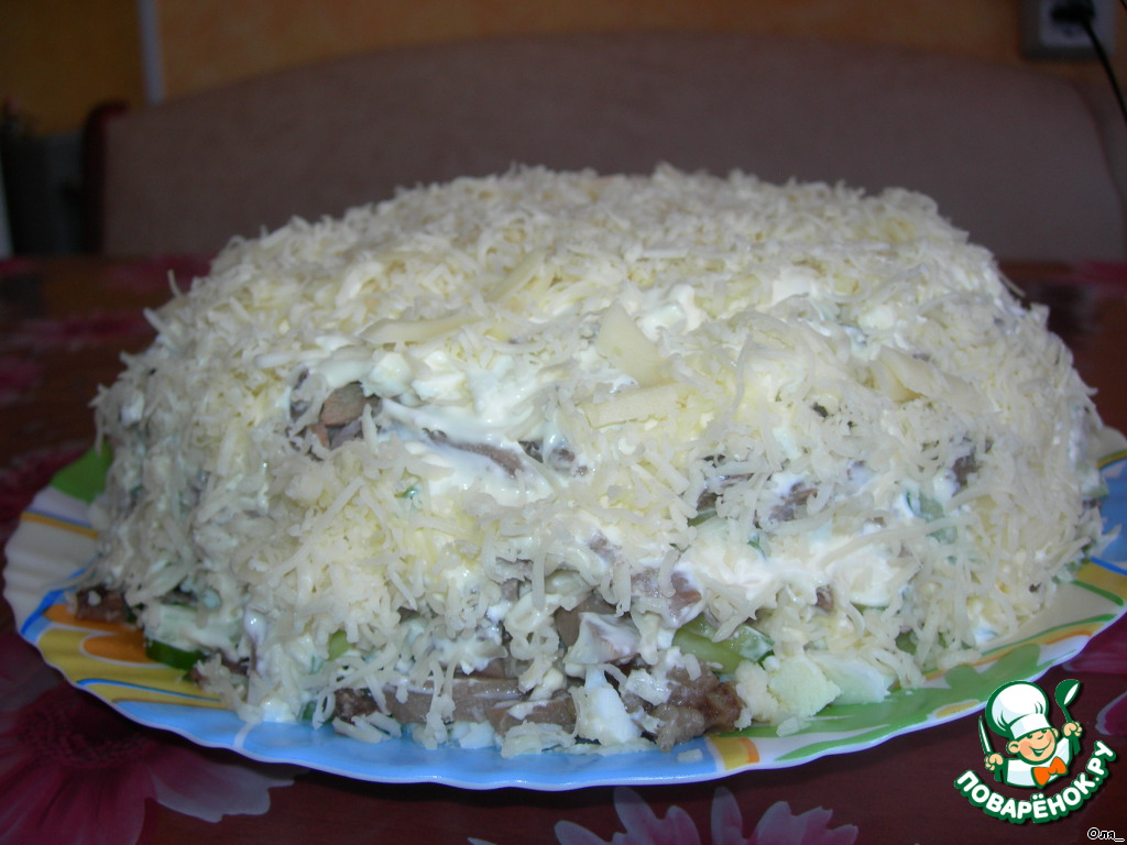 Salad with pork tongue